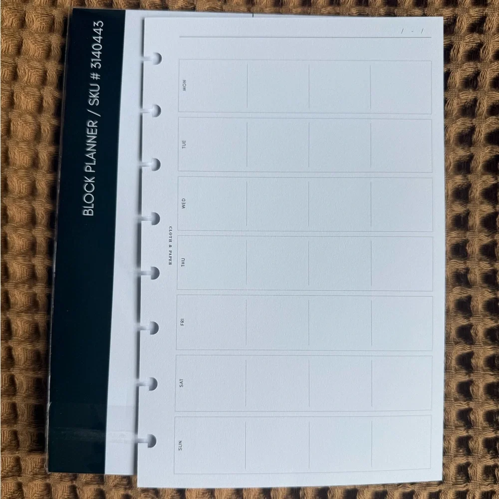 Cloth & Planner Block Planner Inserts | Half Letter